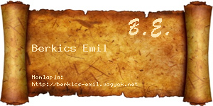 Berkics Emil névjegykártya