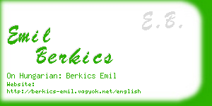 emil berkics business card